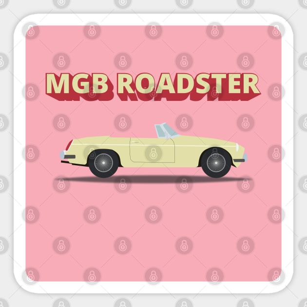 Retro Car "MGB Roadster" Sticker by zeosmono